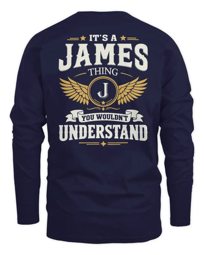 JAMES KT06-M008 It’s a [NAME] Thing – You Wouldn’t Understand | Personalized Vintage T-Shirt - Men's Long Sleeved T-Shirt - Navy