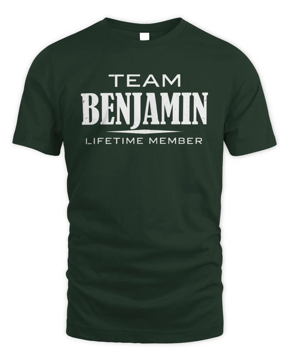 BENJAMIN BL62-K4-128 - Personalized “Team NAME Lifetime Member” - Unisex Standard T-Shirt - Forest Green