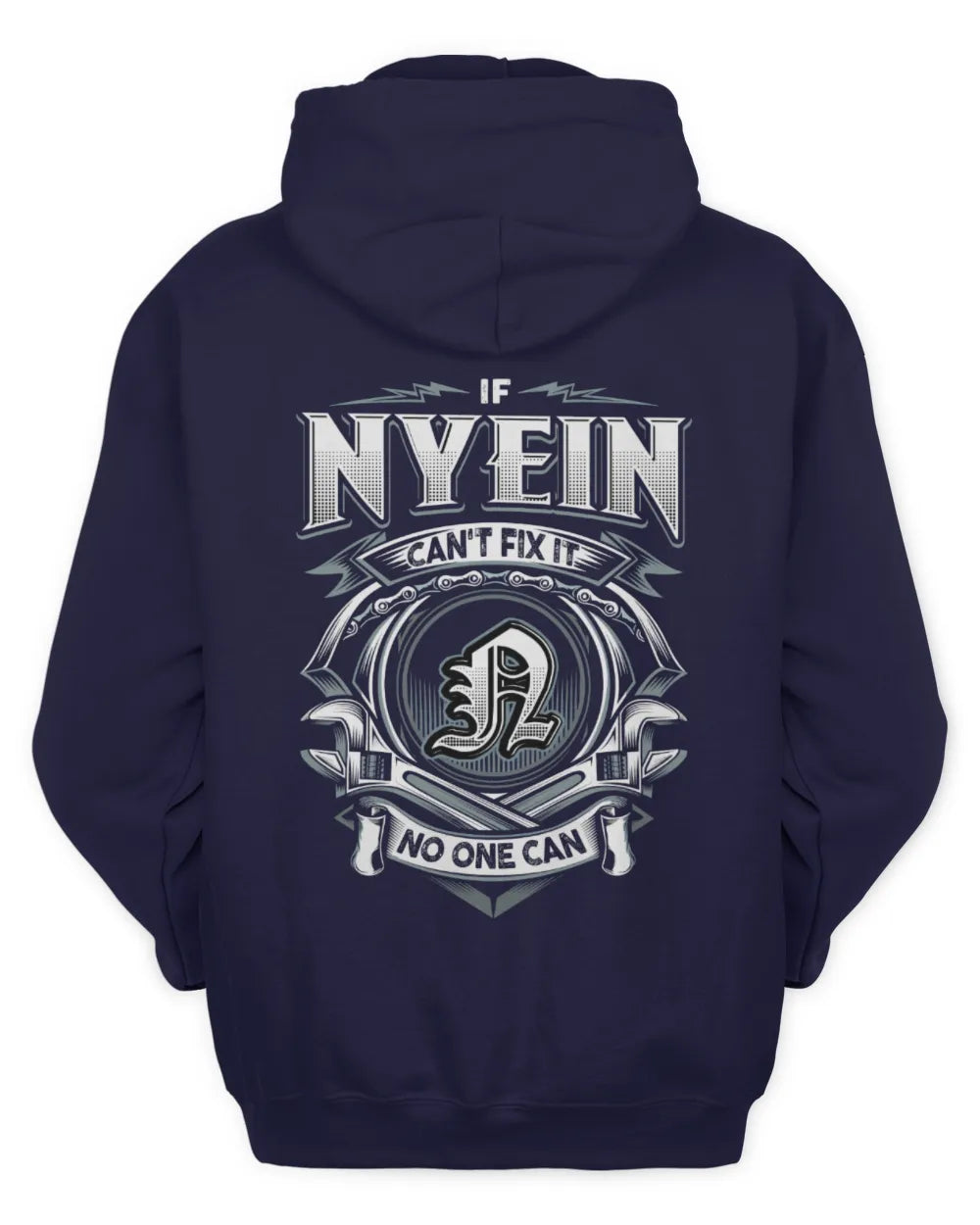 NYEIN AP81-K4-626 - Personalized Ahmed Quote Apparel “If Ahmed Can't Fix It, No One Can” - Unisex Hoodie - Navy