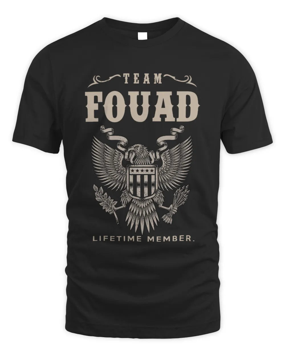 FOUAD TP06-K82 – Personalized Classic Style Apparel “Team NAME Lifetime Member” - Unisex Standard T-Shirt - Black