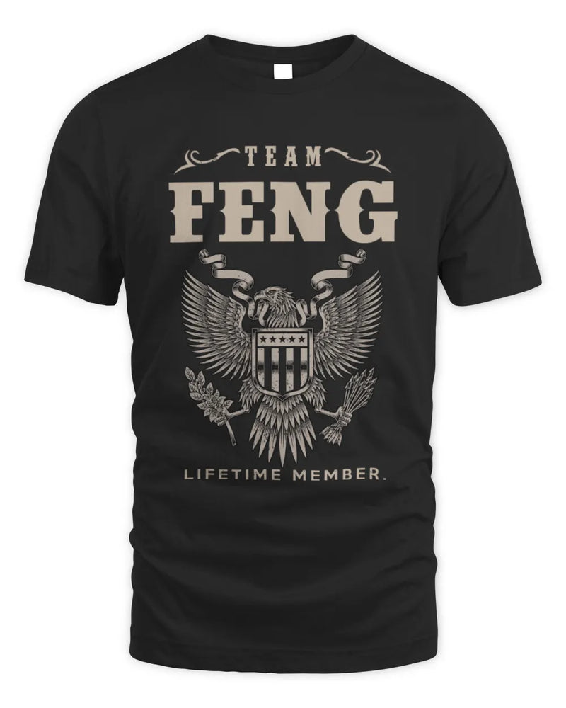 FENG TP06-K82 – Personalized Classic Style Apparel “Team NAME Lifetime Member” - Unisex Standard T-Shirt - Black