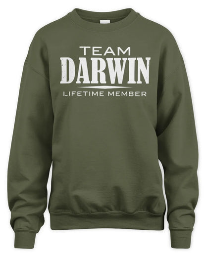 DARWIN BL62-K4-128 - Personalized “Team NAME Lifetime Member” - Unisex Sweatshirt - Military Green