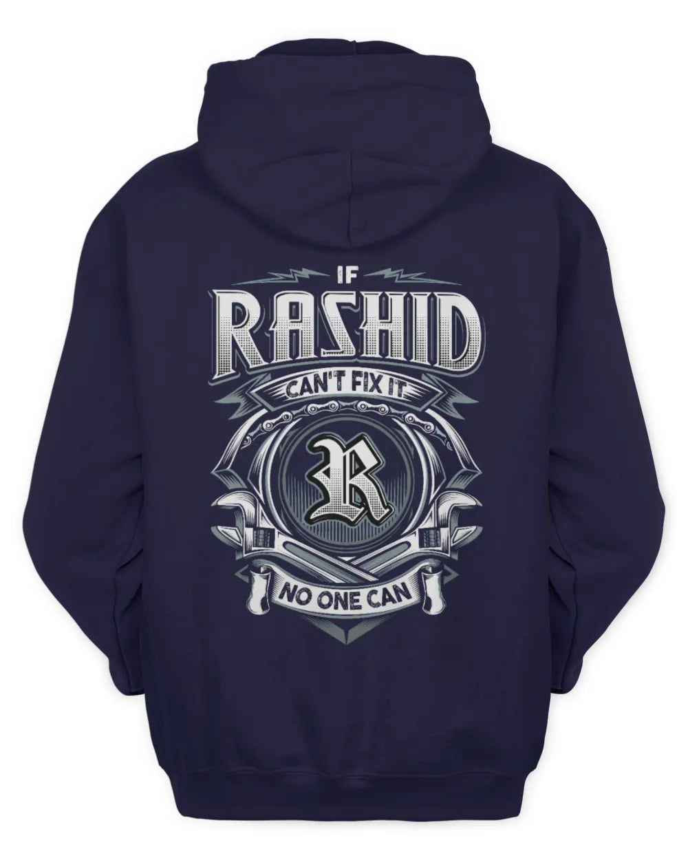 RASHID AP81-K4-626 - Personalized Ahmed Quote Apparel “If Ahmed Can't Fix It, No One Can” - Unisex Hoodie - Navy