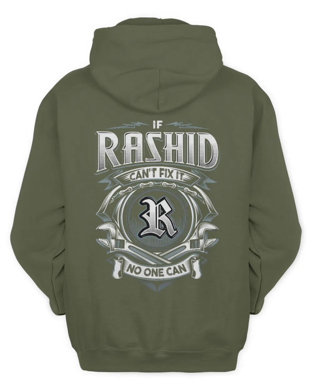 RASHID AP81-K4-626 - Personalized Ahmed Quote Apparel “If Ahmed Can't Fix It, No One Can” - Unisex Hoodie - Military Green