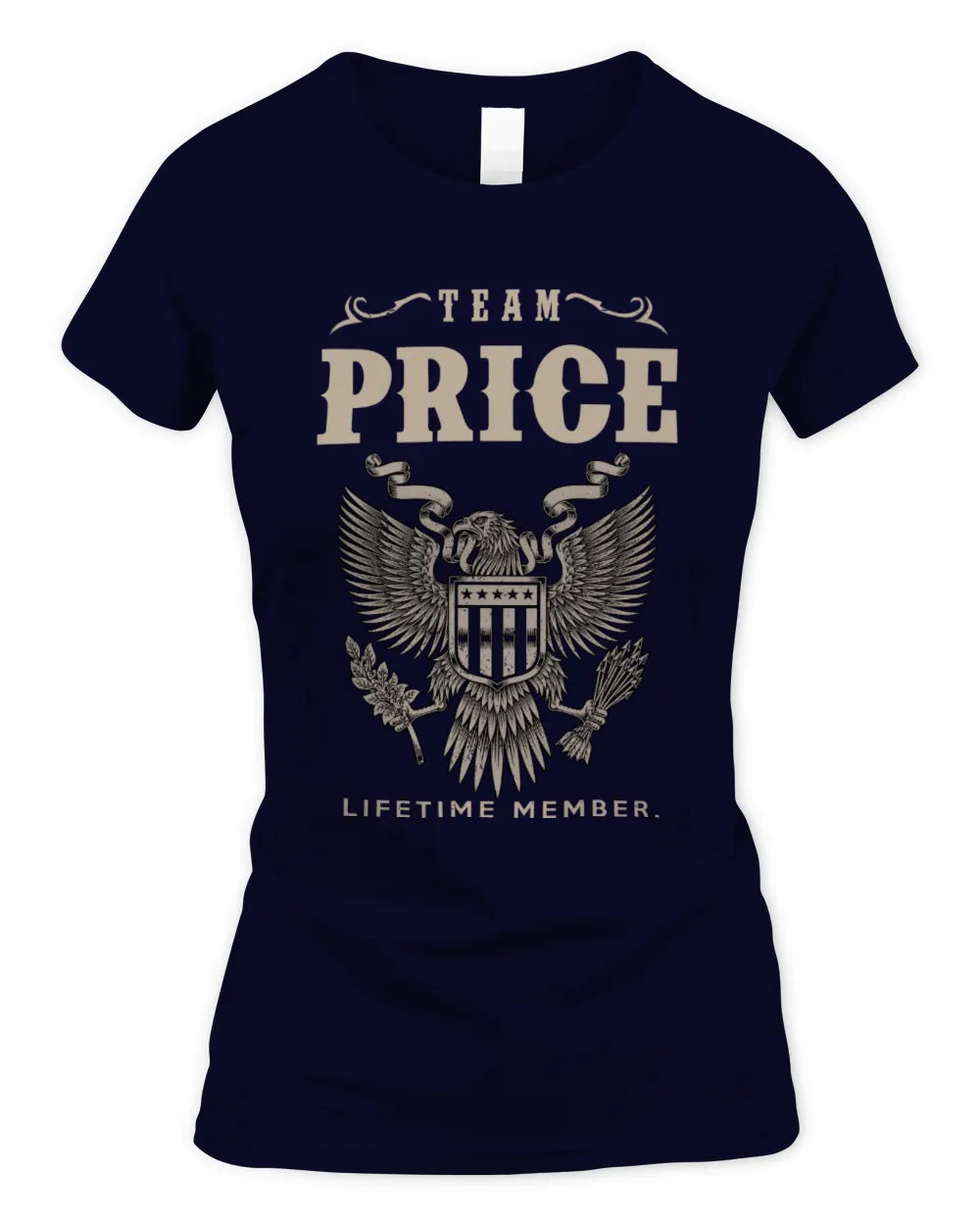 PRICE TP06-K82 – Personalized Classic Style Apparel “Team NAME Lifetime Member” - Women's Standard T-Shirt - Navy