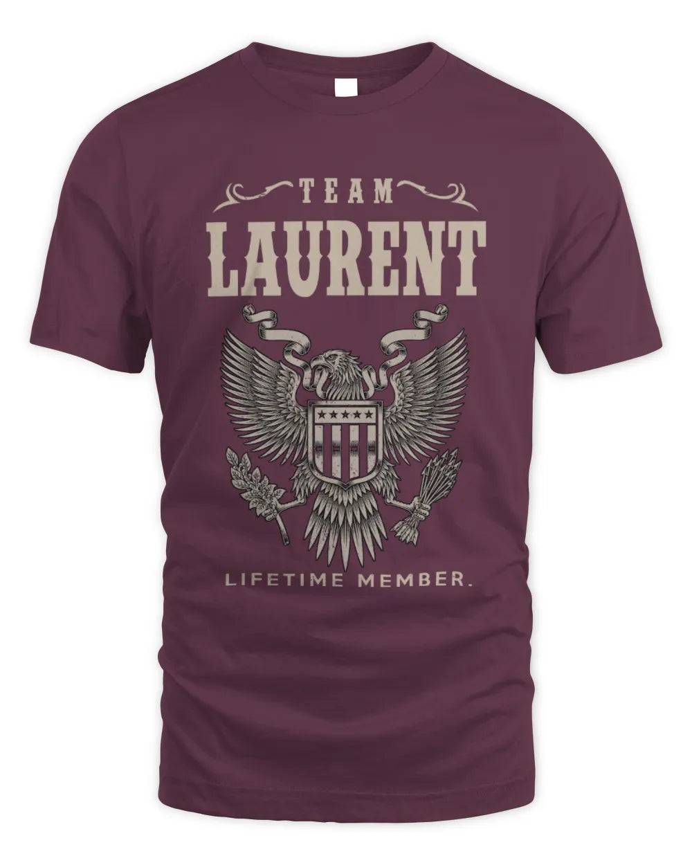 LAURENT TP06-K82 – Personalized Classic Style Apparel “Team NAME Lifetime Member” - Unisex Standard T-Shirt - Maroon