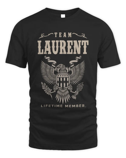 LAURENT TP06-K82 – Personalized Classic Style Apparel “Team NAME Lifetime Member” - Unisex Standard T-Shirt - Black