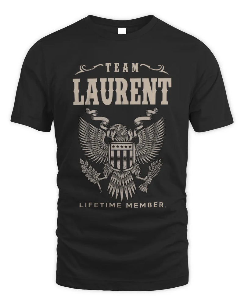 LAURENT TP06-K82 – Personalized Classic Style Apparel “Team NAME Lifetime Member” - Unisex Standard T-Shirt - Black