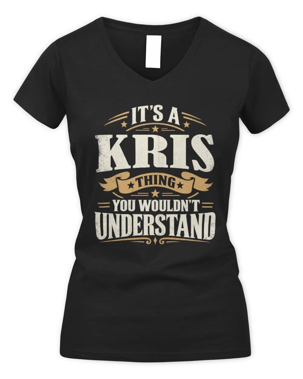 KRIS P08 TH51 - Personalized “It’s a/an [NAME] Thing – You Wouldn’t Understand” Shirt - Women's V-Neck T-Shirt - Black