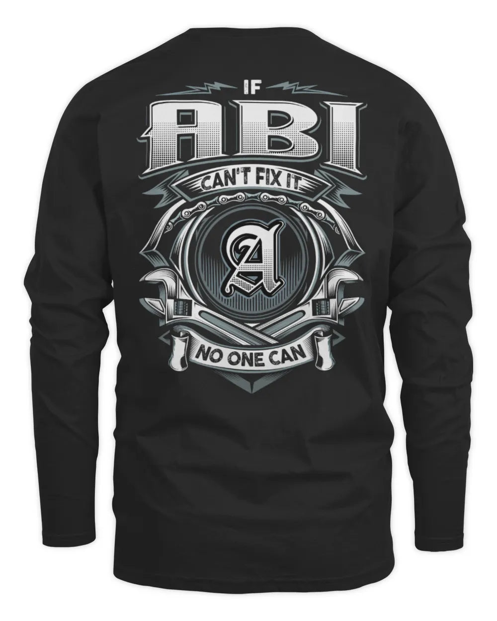 ABI AP81-K4-626 - Personalized Ahmed Quote Apparel “If Ahmed Can't Fix It, No One Can” - Men's Long Sleeved T-Shirt - Black