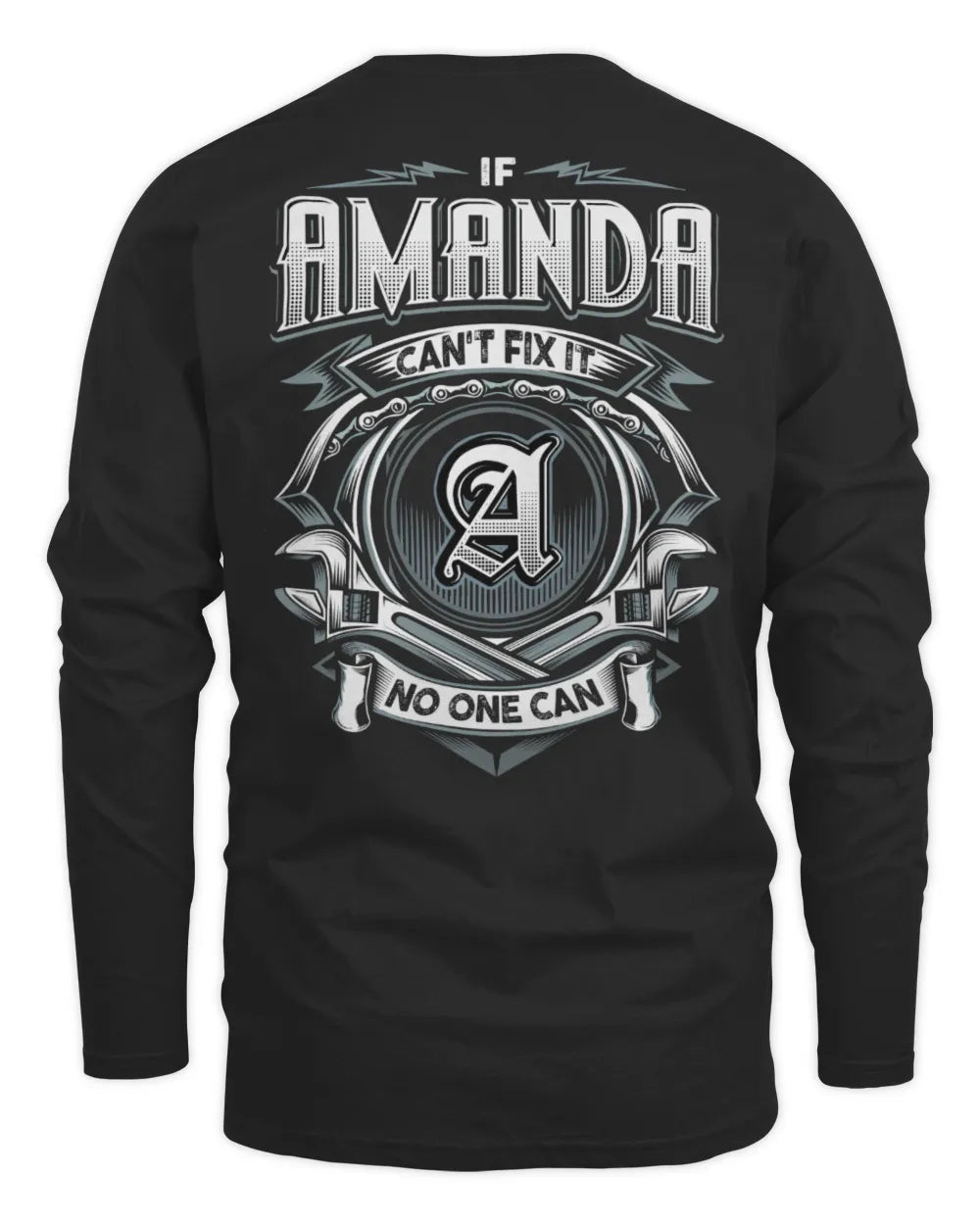 AMANDA AP81-K4-626 - Personalized Ahmed Quote Apparel “If Ahmed Can't Fix It, No One Can” - Men's Long Sleeved T-Shirt - Black