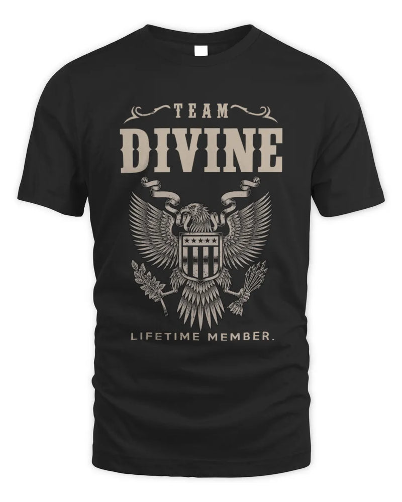 DIVINE TP06-K82 – Personalized Classic Style Apparel “Team NAME Lifetime Member” - Unisex Standard T-Shirt - Black