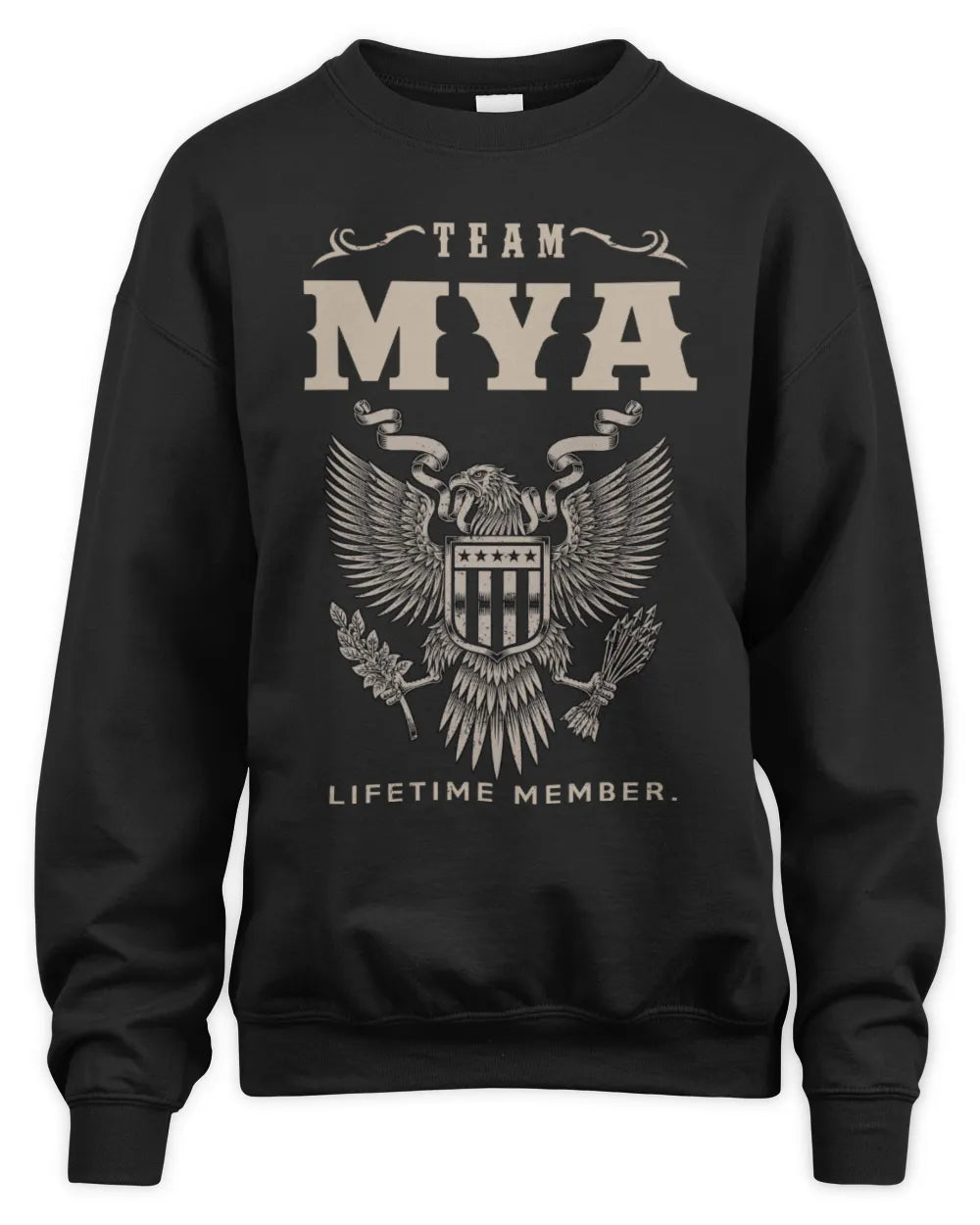 MYA TP06-K82 – Personalized Classic Style Apparel “Team NAME Lifetime Member” - Unisex Sweatshirt - Black