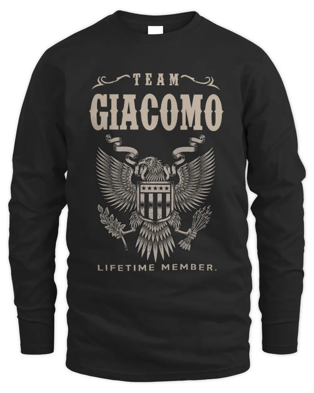 GIACOMO TP06-K82 – Personalized Classic Style Apparel “Team NAME Lifetime Member” - Men's Long Sleeved T-Shirt - Black
