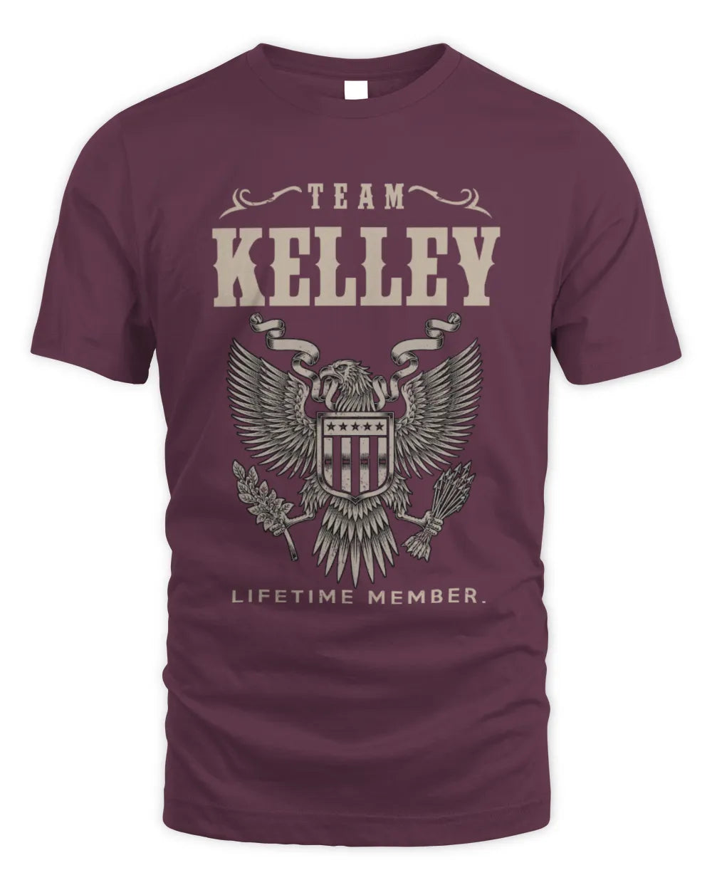 KELLEY TP06-K82 – Personalized Classic Style Apparel “Team NAME Lifetime Member” - Unisex Standard T-Shirt - Maroon