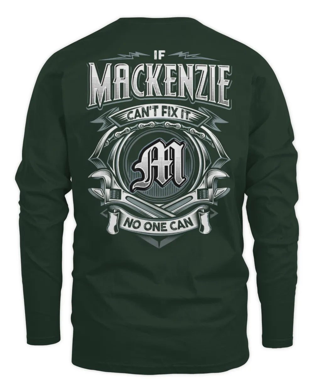 MACKENZIE AP81-K4-626 - Personalized Ahmed Quote Apparel “If Ahmed Can't Fix It, No One Can” - Men's Long Sleeved T-Shirt - Forest Green