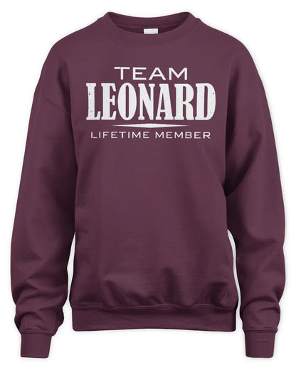 LEONARD BL62-K4-128 - Personalized “Team NAME Lifetime Member” - Unisex Sweatshirt - Maroon
