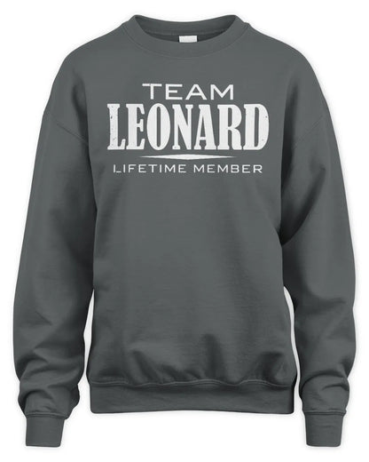 LEONARD BL62-K4-128 - Personalized “Team NAME Lifetime Member” - Unisex Sweatshirt - Charcoal