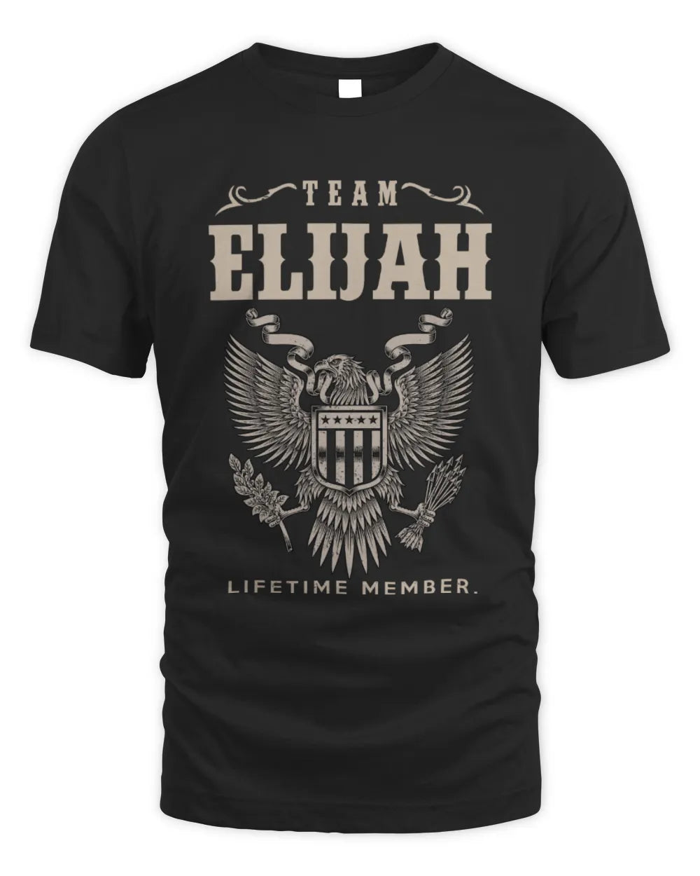 ELIJAH TP06-K82 – Personalized Classic Style Apparel “Team NAME Lifetime Member” - Unisex Standard T-Shirt - Black