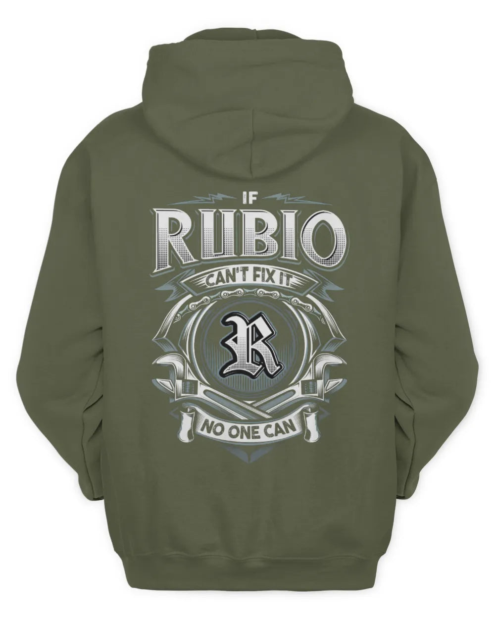RUBIO AP81-K4-626 - Personalized Ahmed Quote Apparel “If Ahmed Can't Fix It, No One Can” - Unisex Hoodie - Military Green