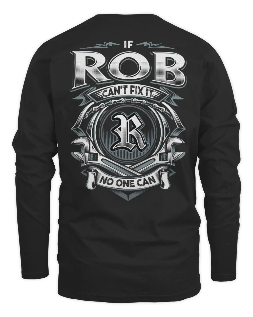 ROB AP81-K4-626 - Personalized Ahmed Quote Apparel “If Ahmed Can't Fix It, No One Can” - Men's Long Sleeved T-Shirt - Black