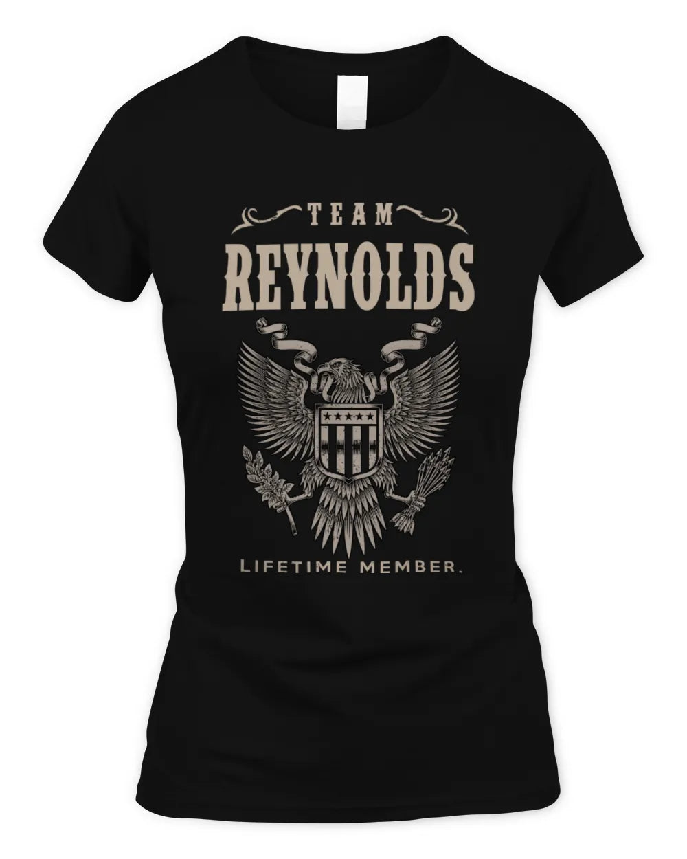 REYNOLDS TP06-K82 – Personalized Classic Style Apparel “Team NAME Lifetime Member” - Women's Standard T-Shirt - Black