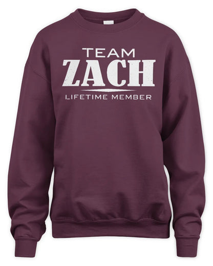ZACH BL62-K4-128 - Personalized “Team NAME Lifetime Member” - Unisex Sweatshirt - Maroon
