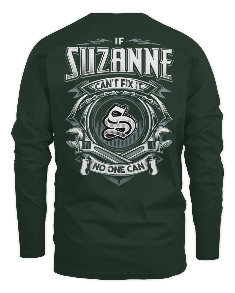 SUZANNE AP81-K4-626 - Personalized Ahmed Quote Apparel “If Ahmed Can't Fix It, No One Can” - Men's Long Sleeved T-Shirt - Forest Green