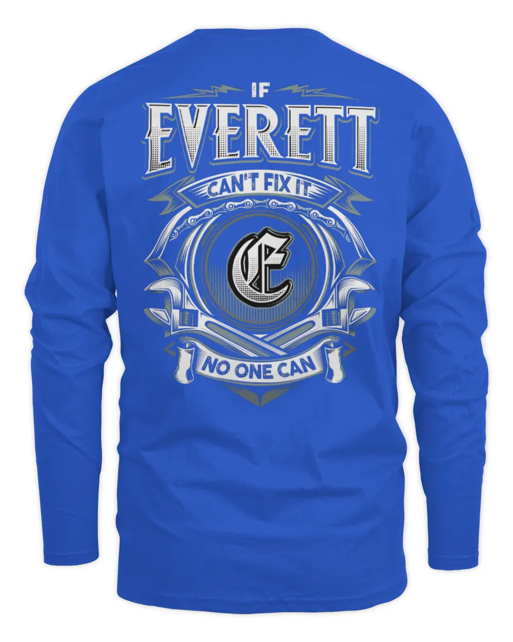 EVERETT AP81-K4-626 - Personalized Ahmed Quote Apparel “If Ahmed Can't Fix It, No One Can” - Men's Long Sleeved T-Shirt - Royal