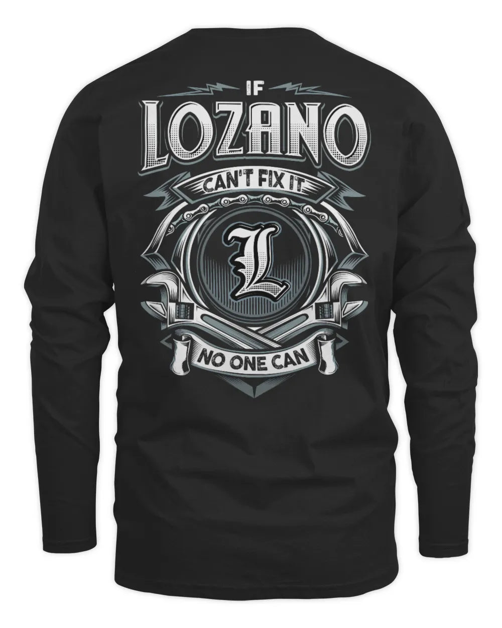 LOZANO AP81-K4-626 - Personalized Ahmed Quote Apparel “If Ahmed Can't Fix It, No One Can” - Men's Long Sleeved T-Shirt - Black
