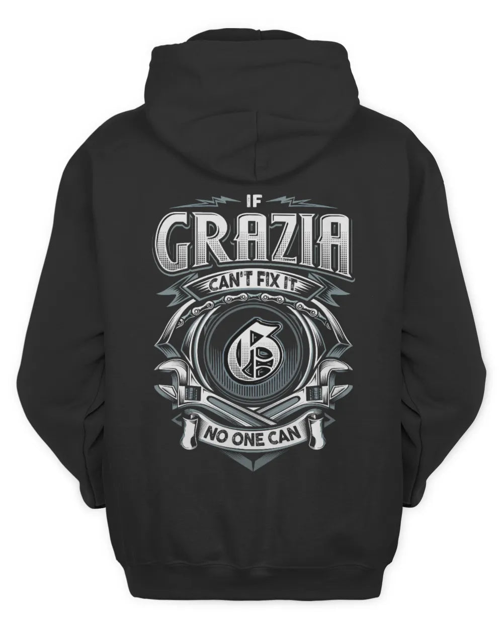 GRAZIA AP81-K4-626 - Personalized Ahmed Quote Apparel “If Ahmed Can't Fix It, No One Can” - Unisex Hoodie - Black