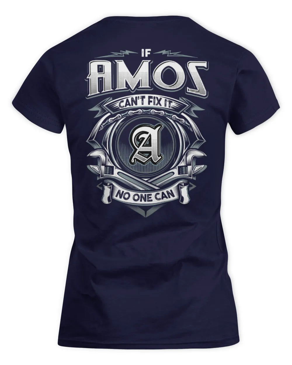 AMOS AP81-K4-626 - Personalized Ahmed Quote Apparel “If Ahmed Can't Fix It, No One Can” - Women's Standard T-Shirt - Navy