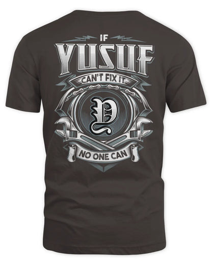 YUSUF AP81-K4-626 - Personalized Ahmed Quote Apparel “If Ahmed Can't Fix It, No One Can” - Unisex Standard T-Shirt - Dark Chocolate