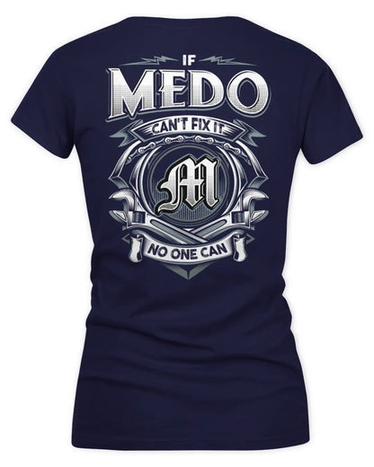 MEDO AP81-K4-626 - Personalized Ahmed Quote Apparel “If Ahmed Can't Fix It, No One Can” - Women's V-Neck T-Shirt - Navy