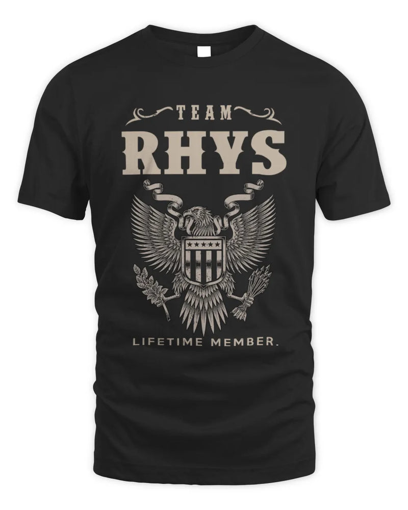 RHYS TP06-K82 – Personalized Classic Style Apparel “Team NAME Lifetime Member” - Unisex Standard T-Shirt - Black