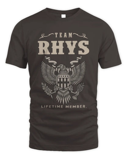 RHYS TP06-K82 – Personalized Classic Style Apparel “Team NAME Lifetime Member” - Unisex Standard T-Shirt - Dark Chocolate