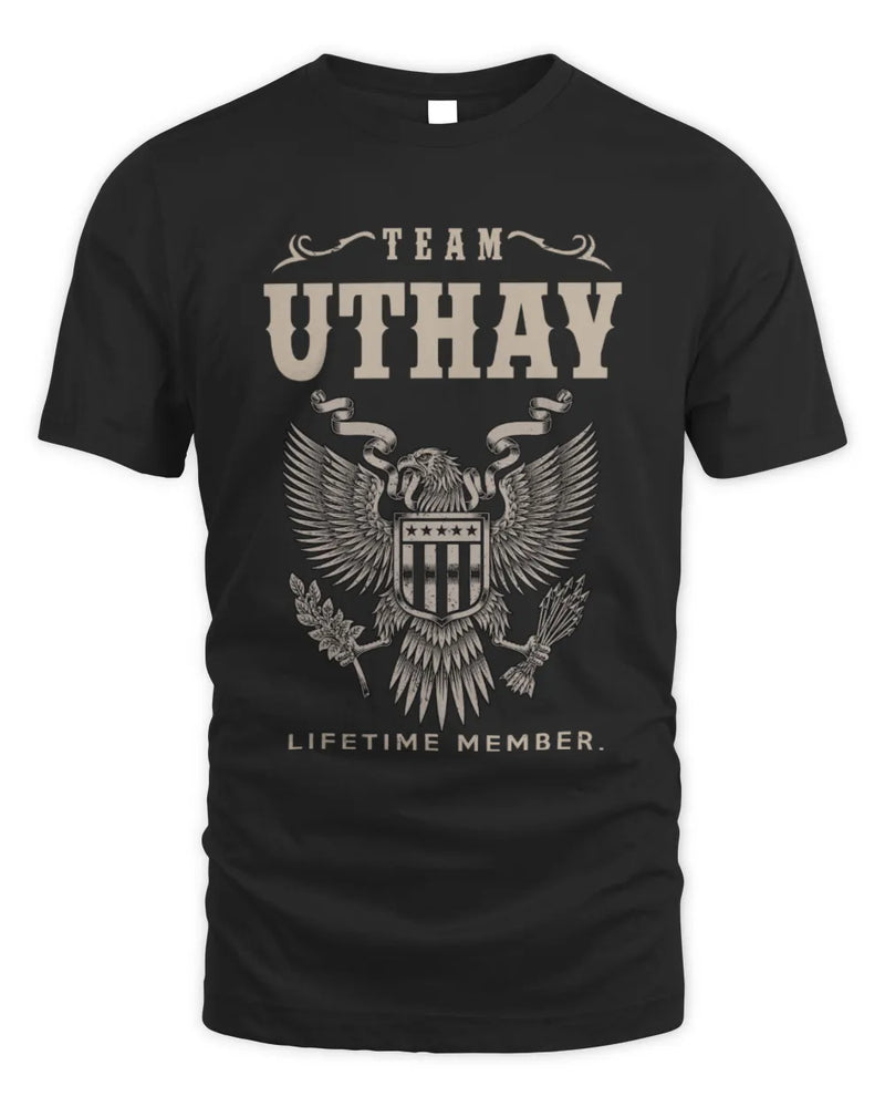 UTHAY TP06-K82 – Personalized Classic Style Apparel “Team NAME Lifetime Member” - Unisex Standard T-Shirt - Black