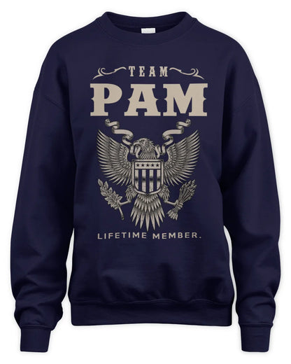 PAM TP06-K82 – Personalized Classic Style Apparel “Team NAME Lifetime Member” - Unisex Sweatshirt - Navy