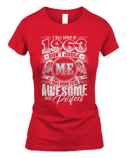 1963 HH89-K2 – Awesome Birth Year Quote T-Shirt - Women's Standard T-Shirt - Red