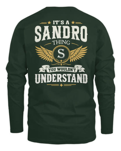 SANDRO KT06-M008 It’s a [NAME] Thing – You Wouldn’t Understand | Personalized Vintage T-Shirt - Men's Long Sleeved T-Shirt - Forest Green