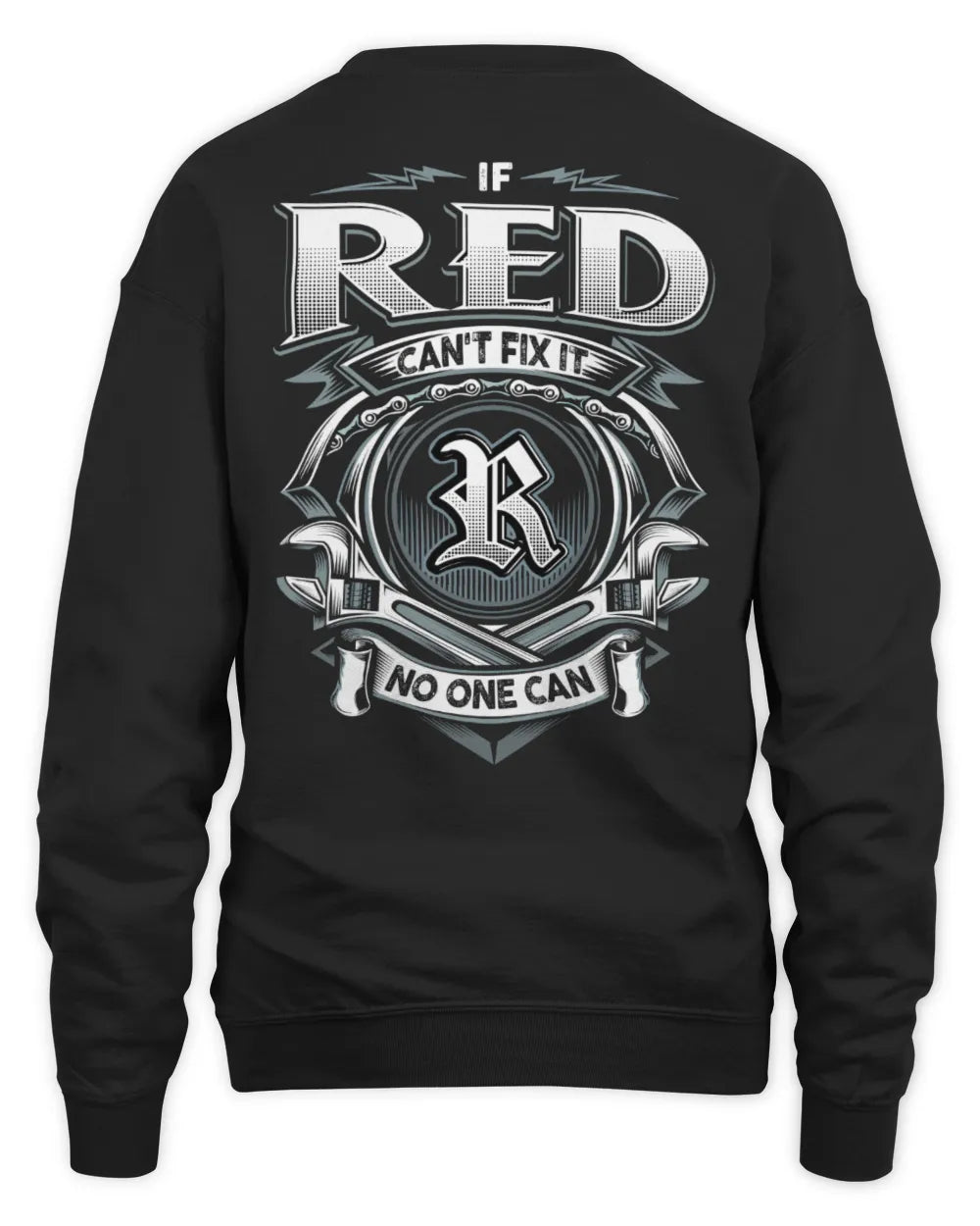 RED AP81-K4-626 - Personalized Ahmed Quote Apparel “If Ahmed Can't Fix It, No One Can” - Unisex Sweatshirt - Black