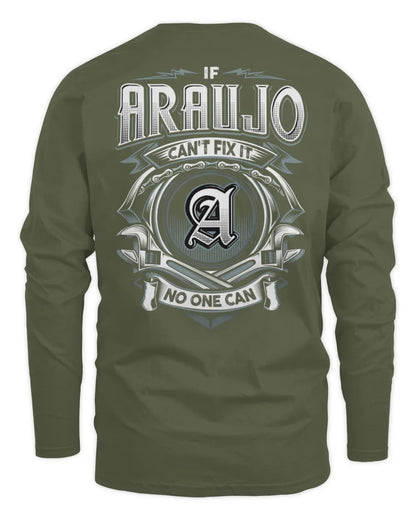 ARAUJO AP81-K4-626 - Personalized Ahmed Quote Apparel “If Ahmed Can't Fix It, No One Can” - Men's Long Sleeved T-Shirt - Military Green