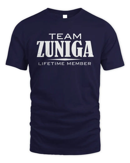 ZUNIGA BL62-K4-128 - Personalized “Team NAME Lifetime Member” - Unisex Standard T-Shirt - Navy