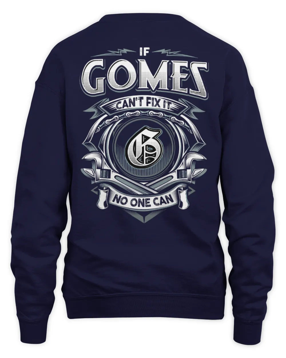 GOMES AP81-K4-626 - Personalized Ahmed Quote Apparel “If Ahmed Can't Fix It, No One Can” - Unisex Sweatshirt - Navy