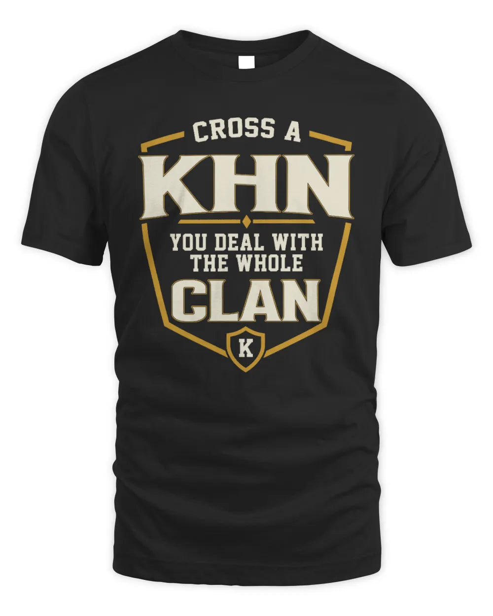 KHN NT1-K008 Cross A/An NAME, You Deal With the Whole Clan | Personalized Vintage T-Shirt - Unisex Standard T-Shirt - Black