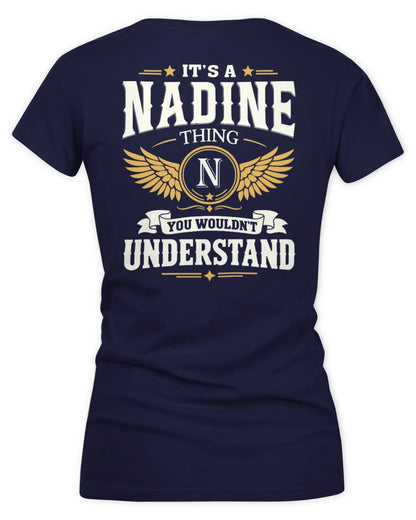 NADINE KT06-M008 It’s a [NAME] Thing – You Wouldn’t Understand | Personalized Vintage T-Shirt - Women's V-Neck T-Shirt - Navy
