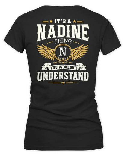 NADINE KT06-M008 It’s a [NAME] Thing – You Wouldn’t Understand | Personalized Vintage T-Shirt - Women's V-Neck T-Shirt - Black