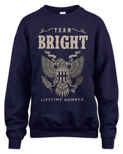 BRIGHT TP06-K82 – Personalized Classic Style Apparel “Team NAME Lifetime Member” - Unisex Sweatshirt - Navy