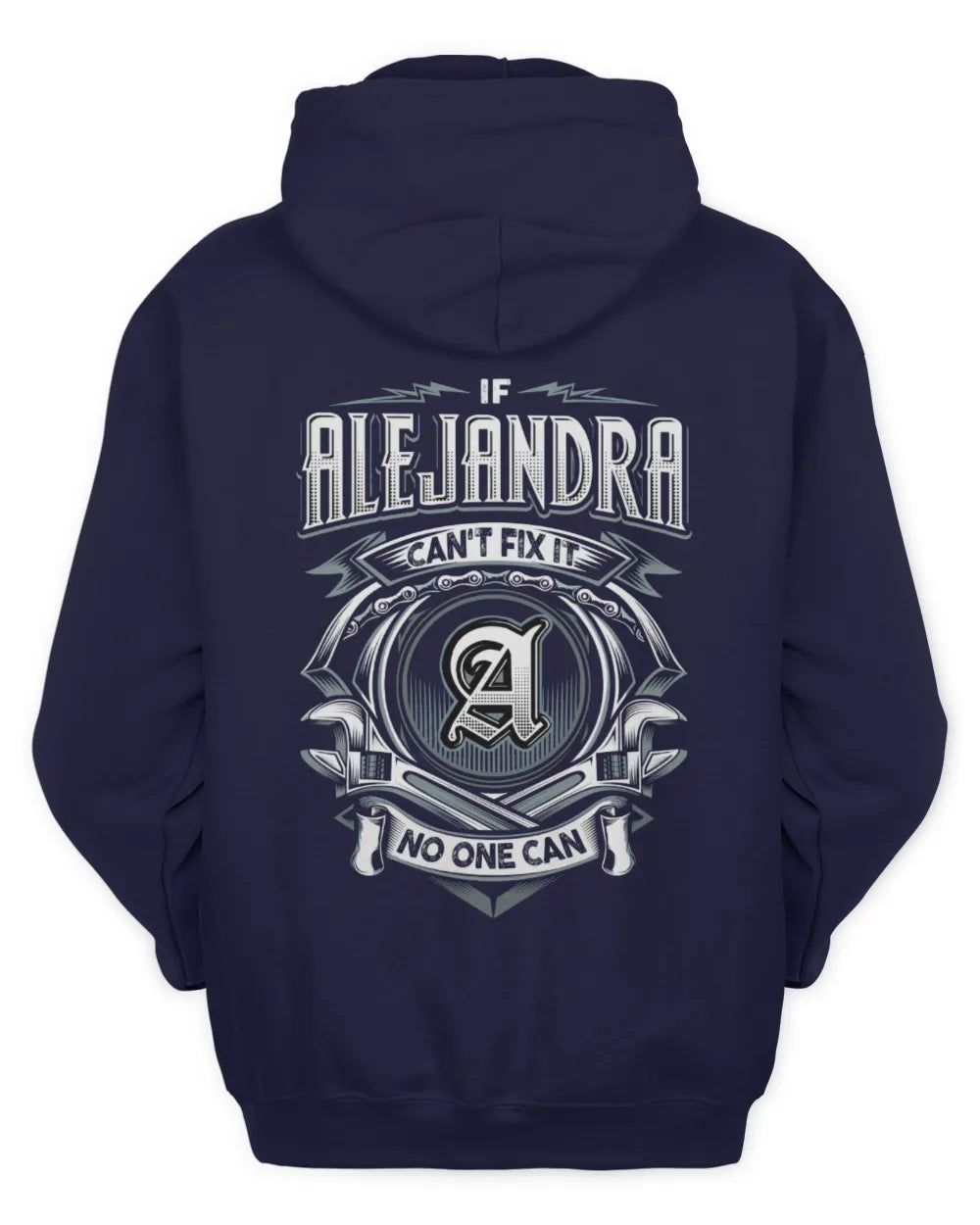 ALEJANDRA AP81-K4-626 - Personalized Ahmed Quote Apparel “If Ahmed Can't Fix It, No One Can” - Unisex Hoodie - Navy