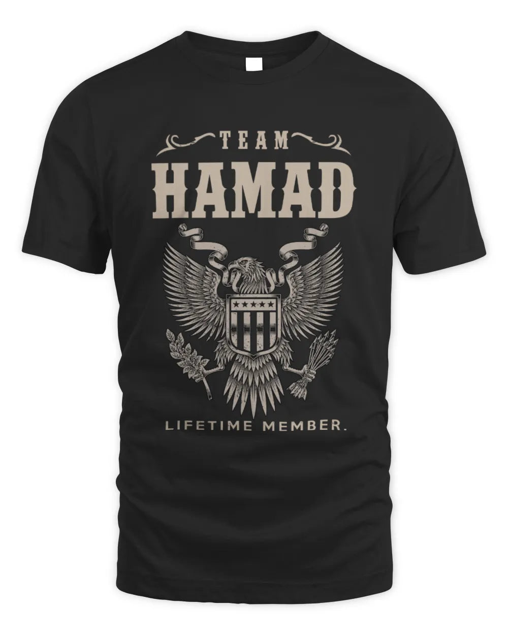 HAMAD TP06-K82 – Personalized Classic Style Apparel “Team NAME Lifetime Member” - Unisex Standard T-Shirt - Black